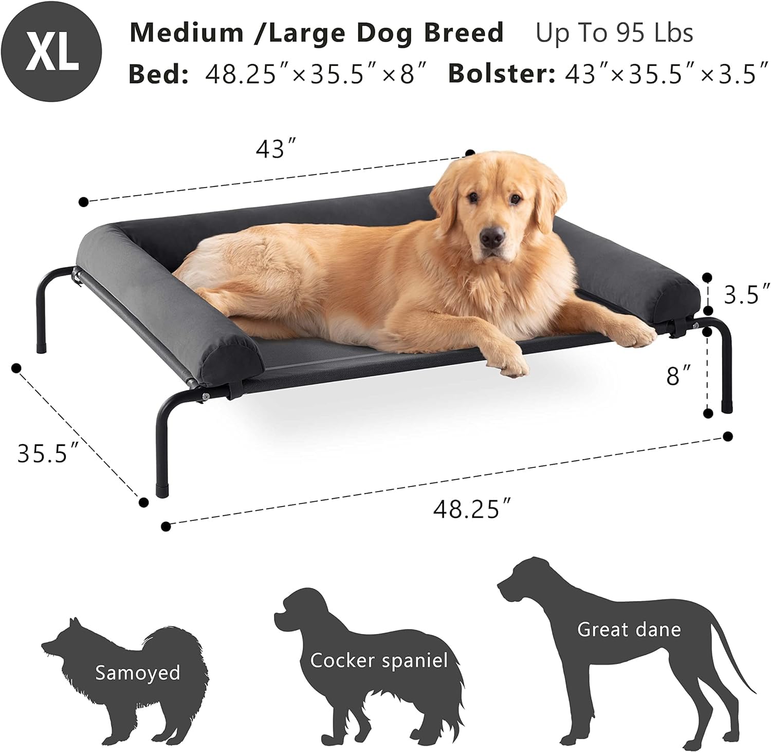 WESTERN HOME cooling elevated dog bed mesh closeup highlights durable Teslin mesh and cooling airflow