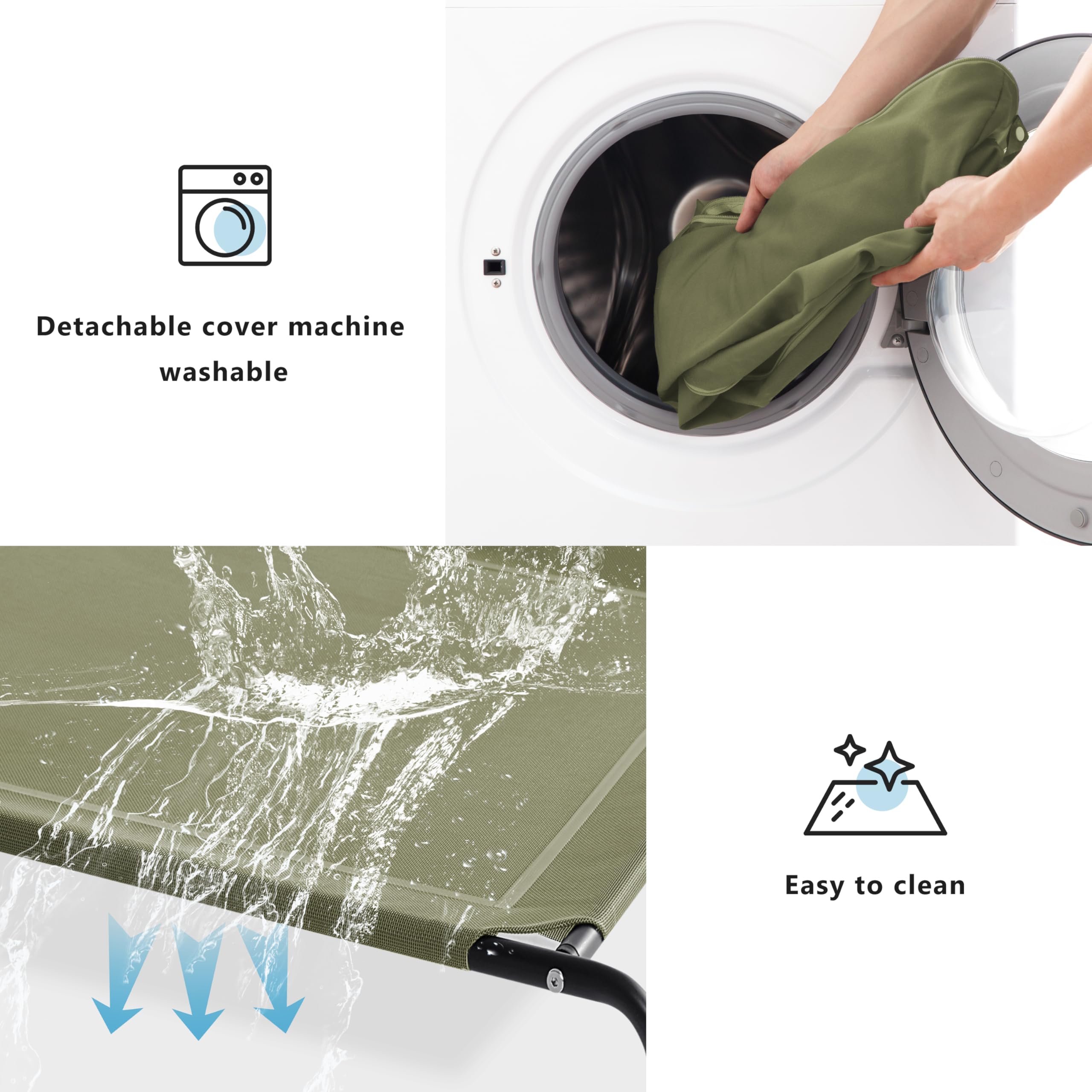 Western Home cooling elevated dog bed mesh detail shows durability and easy cleaning