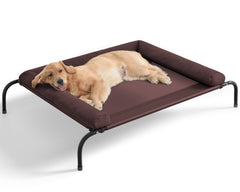 WESTERN HOME cooling elevated dog bed outdoors, side view, promoting airflow and stability.