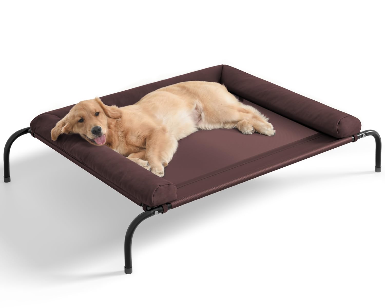 Western Home cooling elevated dog bed side view with breathable mesh for airflow