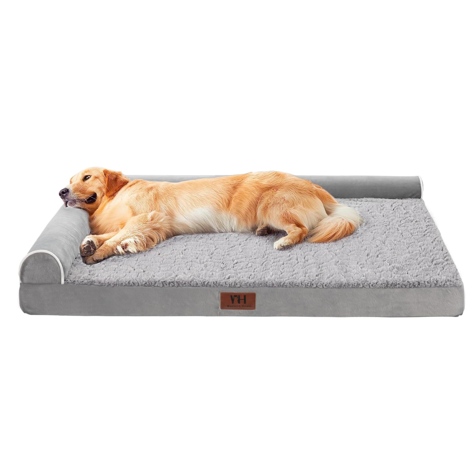 WESTERN HOME dog bed with non-slip bottom keeps pets stationary on slick floors.