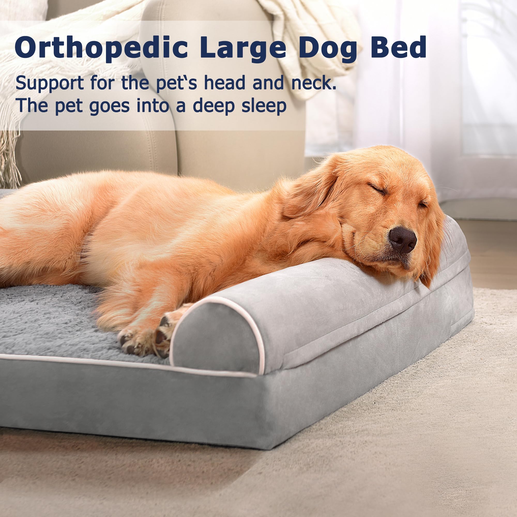 WESTERN HOME dog bed with orthopedic-foam support for joint-friendly rest.