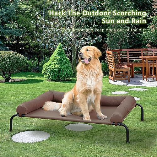 WESTERN HOME elevated dog bed mesh close-up showing sturdy frame and Teslin mesh.