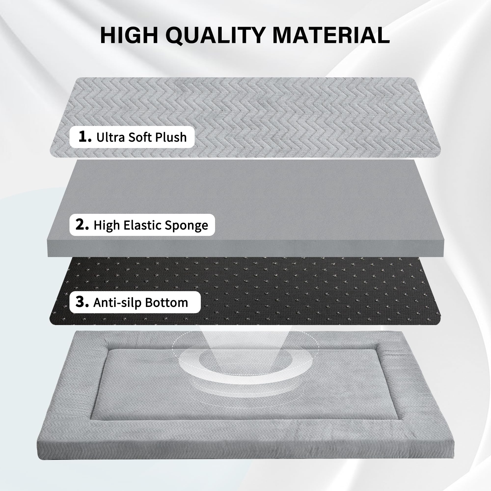 WESTERN HOME Large Dog Bed anti-slip-bottom image helps keep mats in place