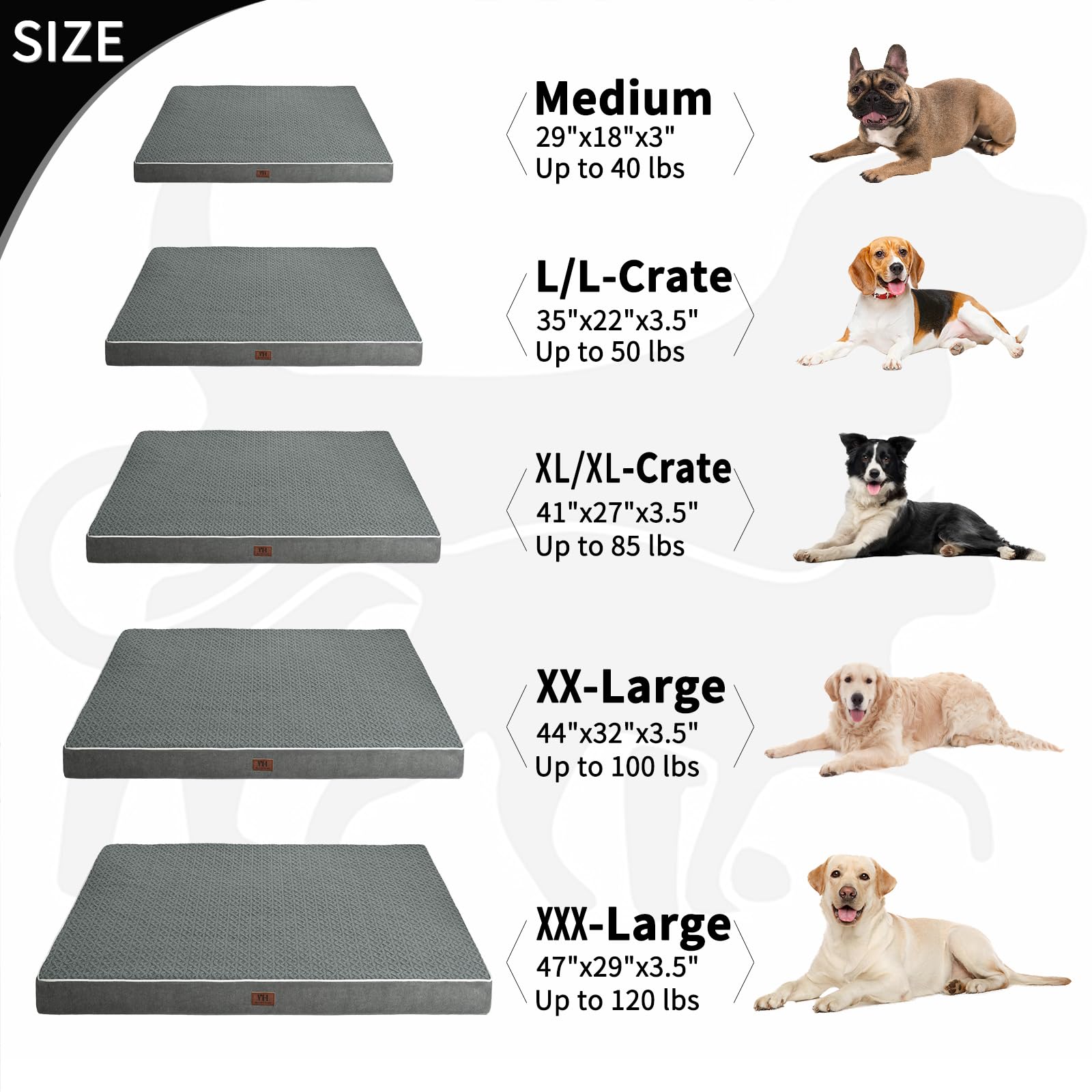 WESTERN HOME large dog bed travel bed ideal for car trips.