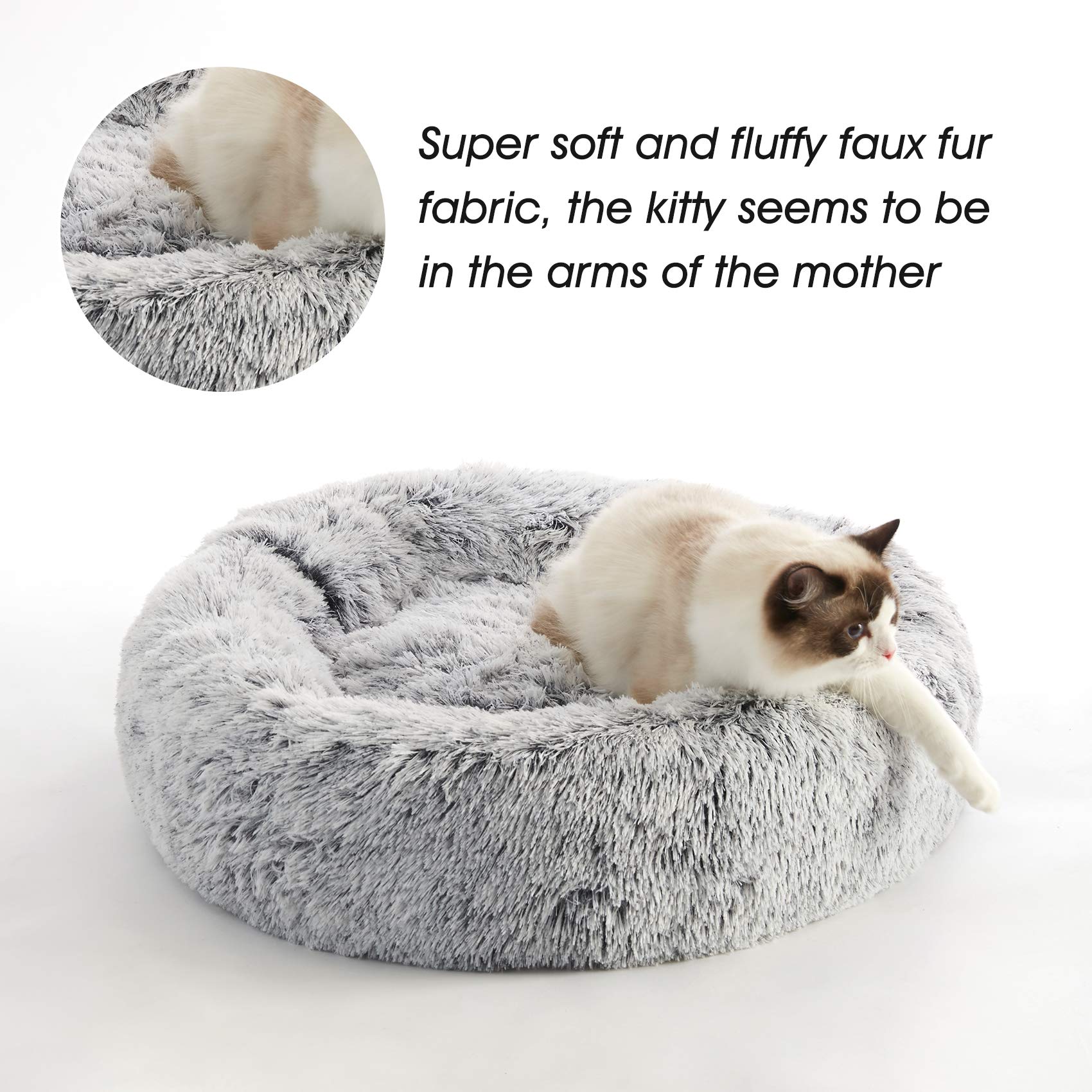 Western Home WH 24-inch round bed delivers secure, fluffy comfort for mid-sized dogs and cats.