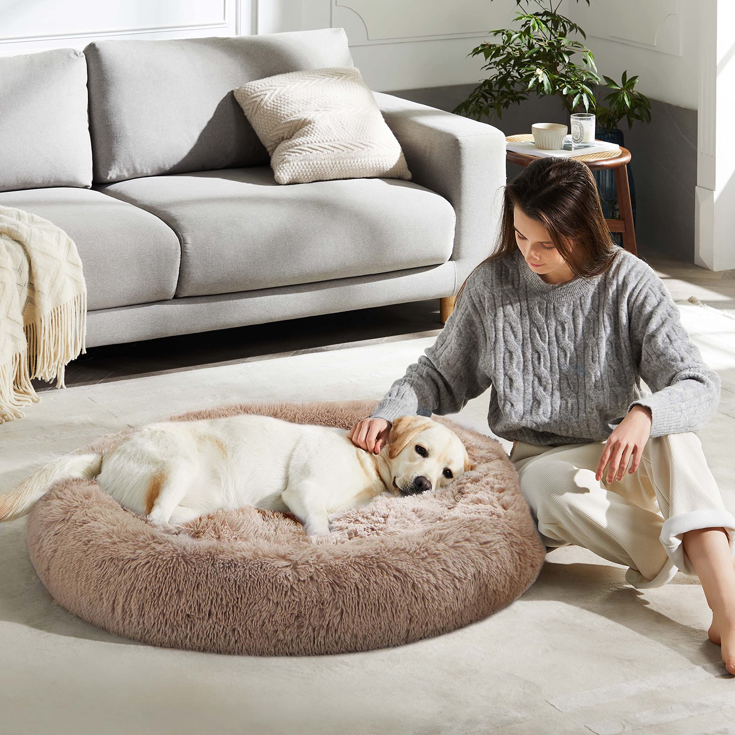 WESTERN HOME WH calming dog bed anti-slip bottom keeps pets steady.