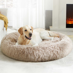 WESTERN HOME WH calming dog bed large donut fluffy cushion provides cozy security for curled pets.