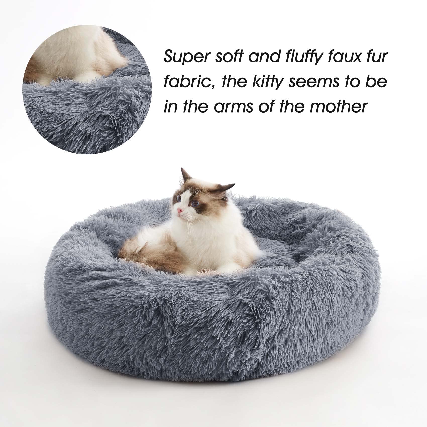WESTERN HOME WH Calming Donut Cuddler machine-washable for easy care.