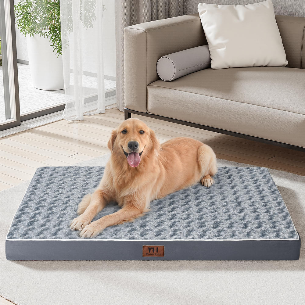 WESTERN HOME WH XL dog bed rose plush cover shows removable, easy-clean design for convenience