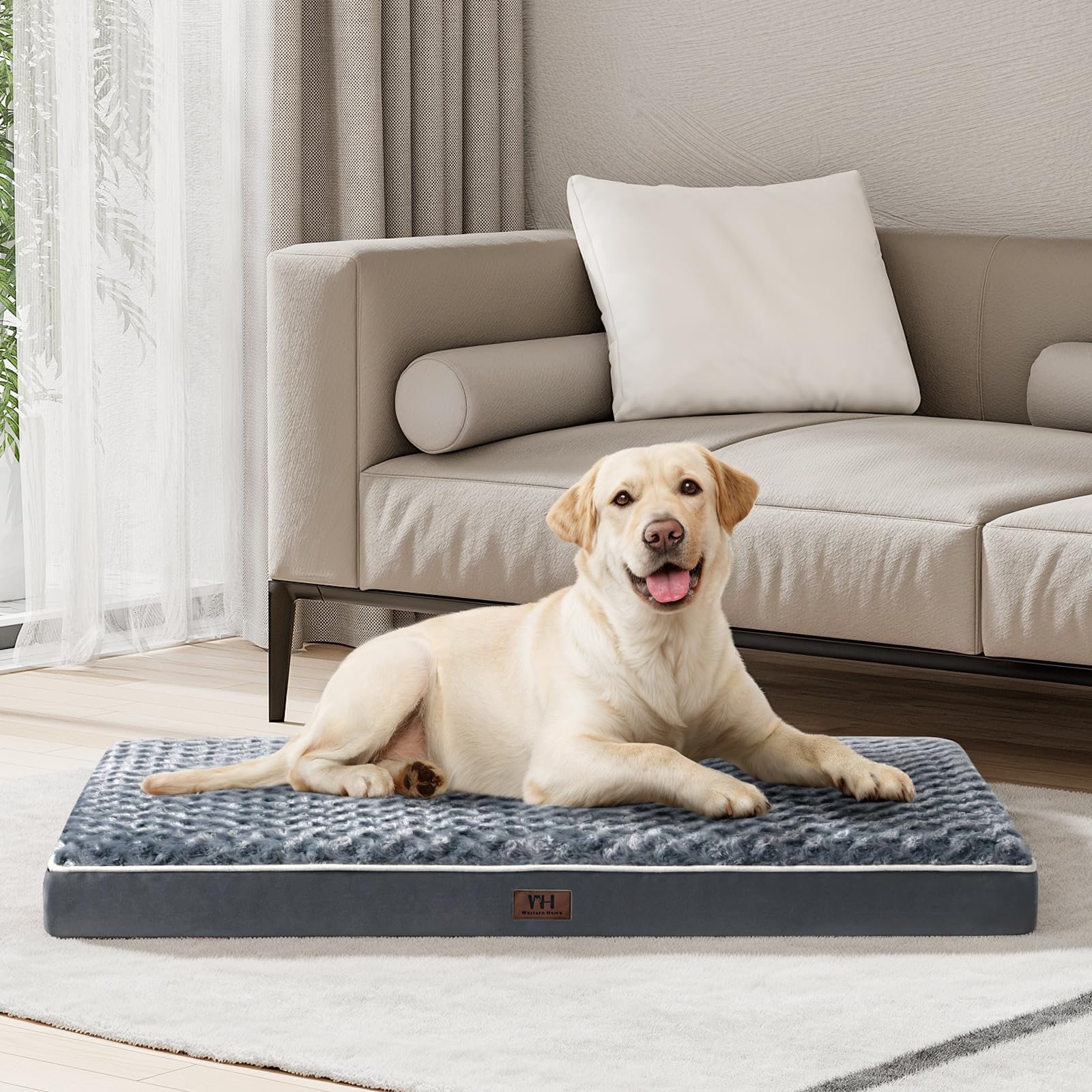 WESTERN HOME WH XL dog bed supports dogs up to 90 lbs for large breeds