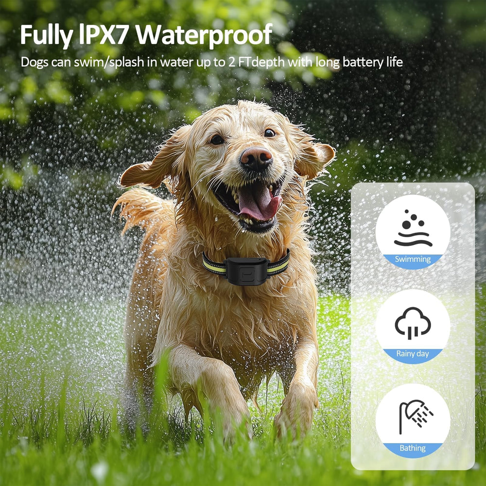 WEUYUY waterproof collar and transmitter for outdoor use in rain.