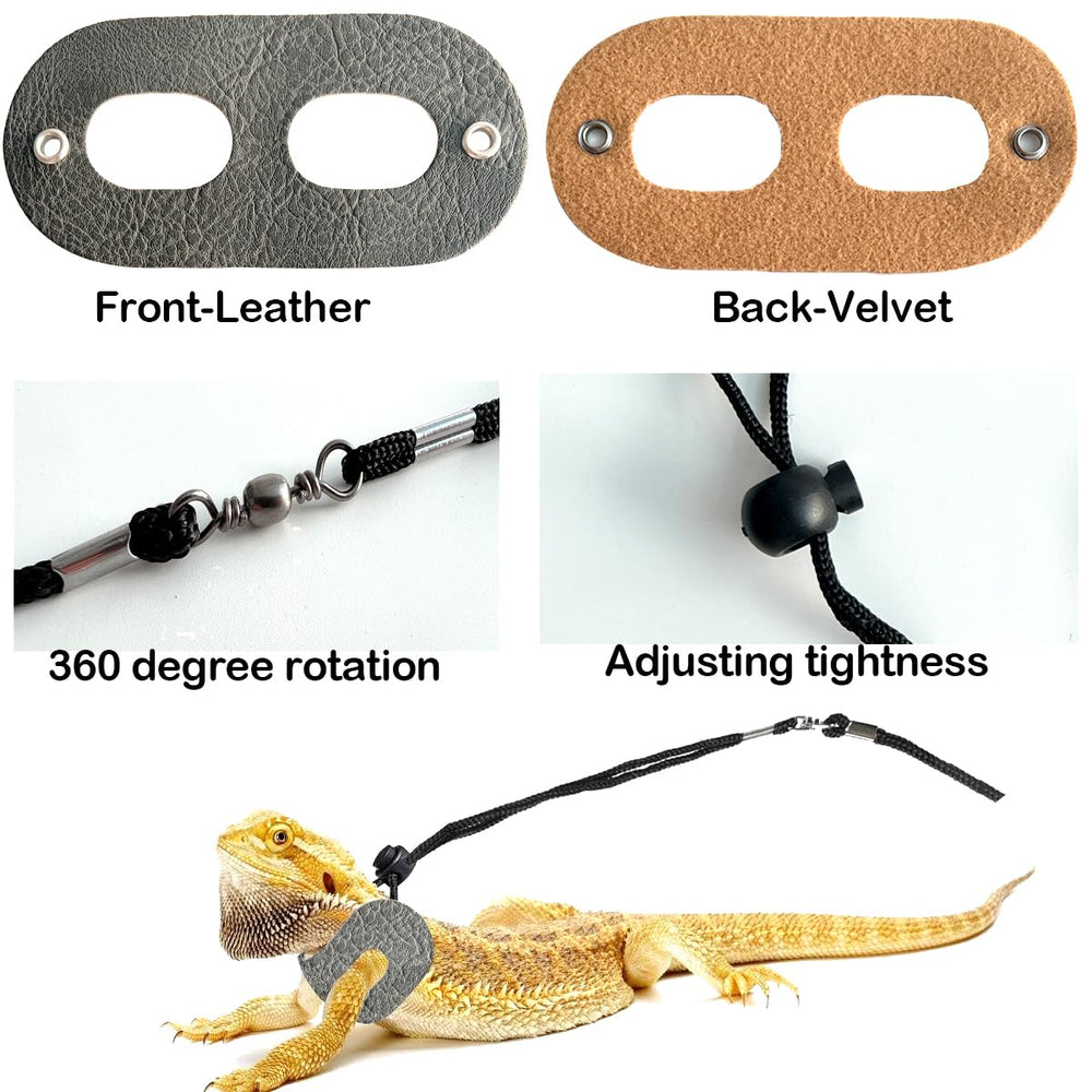 WEVONIGU Bearded Dragon Backpack Carrier harness size adjustment for growth