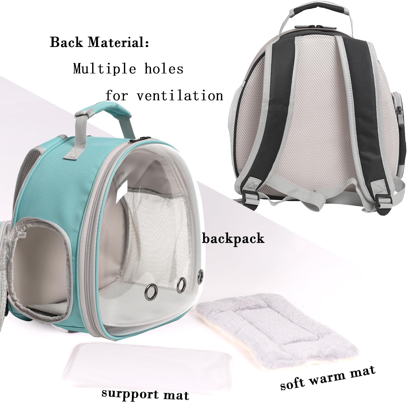 WEVONIGU bearded dragon backpack ventilation enhances airflow