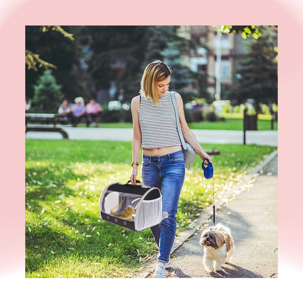 WEVONIGU carrier with included mat and padding for pet comfort.