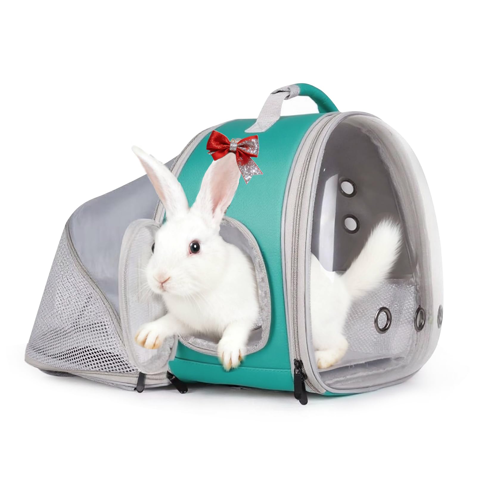 WEVONIGU expandable bunny backpack expansion area adds roomy space for larger small pets