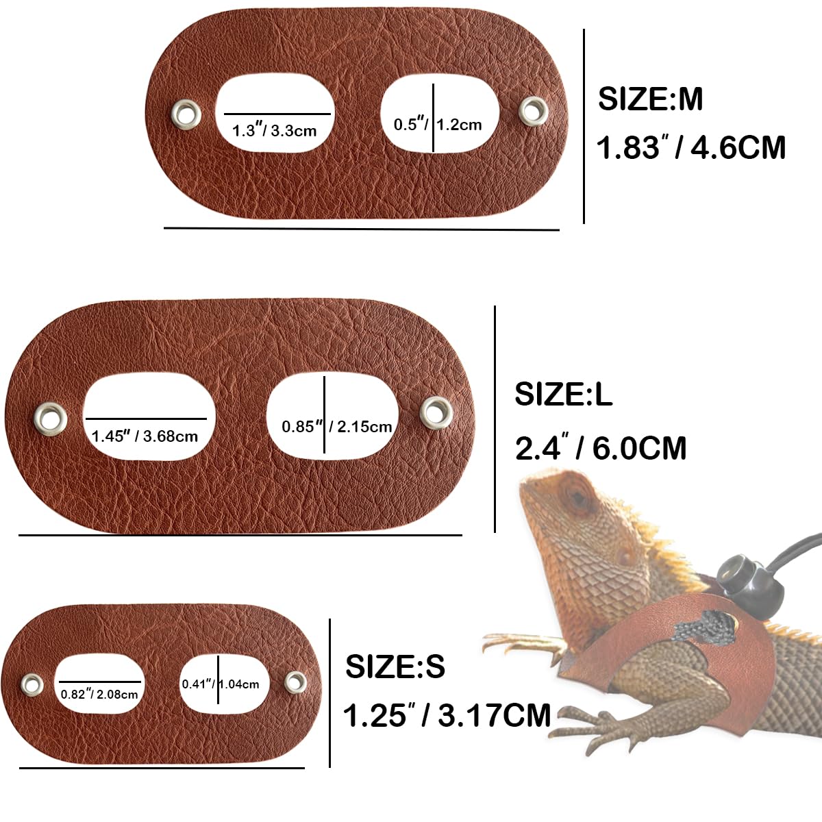 WEVONIGU bearded dragon harness set supports growth with easy on-off adjustments.