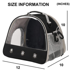 WEVONIGU transparent-window-small-animal-carrier monitor your pet while traveling