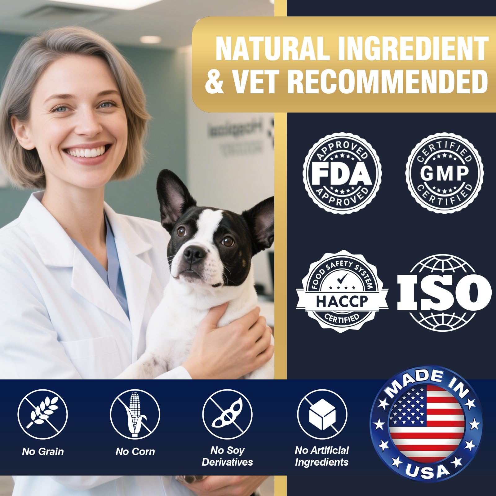WEYILL bottle back view highlighting ingredients for sensitive pups.
