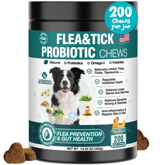 WEYILL dog flea and tick chews bottle for easy daily protection.