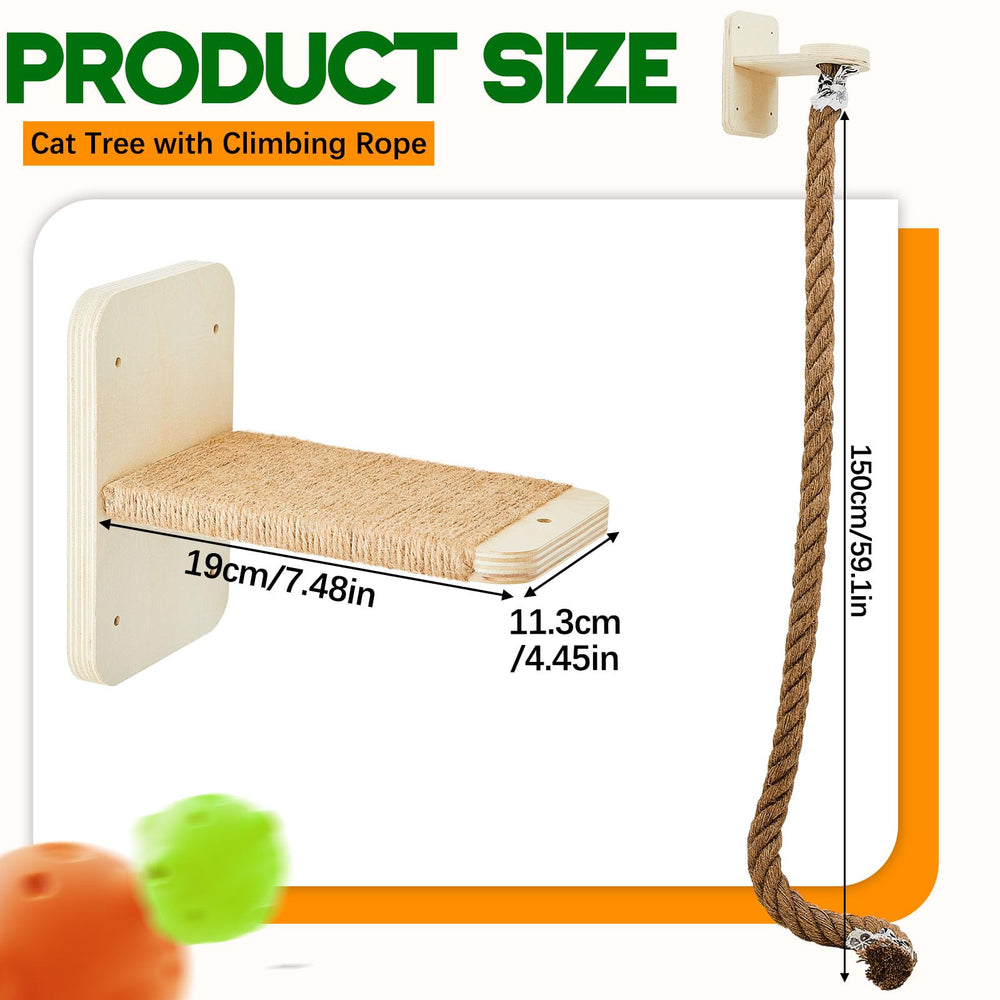 Weysat cat tree climbing rope keeps cats active and engaged during play.