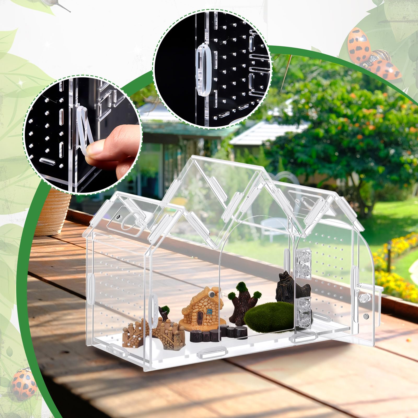 Weysat jumping spider enclosure packaging image showing careful protective film and packaging.
