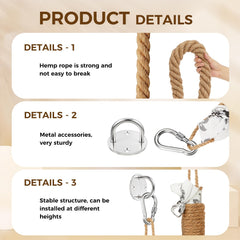 Weysat jute rope texture closeup emphasizes natural scratching material for claws.