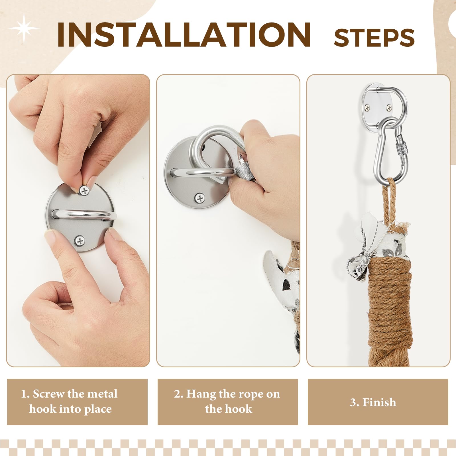 Weysat spring snap hook provides secure connection for quick rope adjustments.