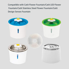WEZEBEL catit flower fountain filter material close-up showing filtration components.