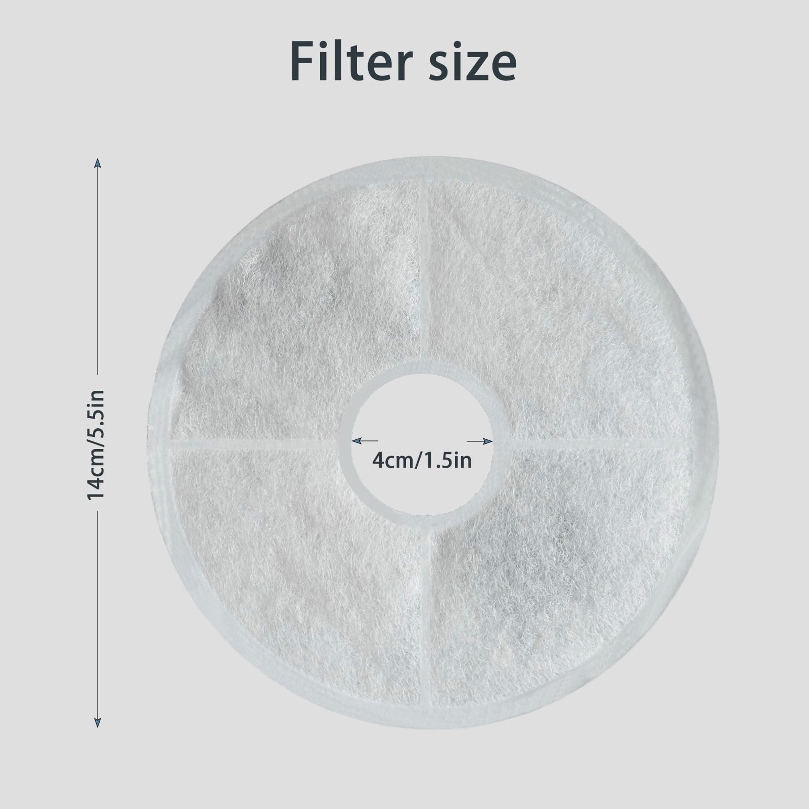 WEZEBEL catit fountain filter diameter five-point-seven-four-inch for a snug fit.