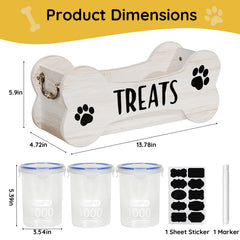 WGFKVAS three jar dog storage setup provides ample treat space