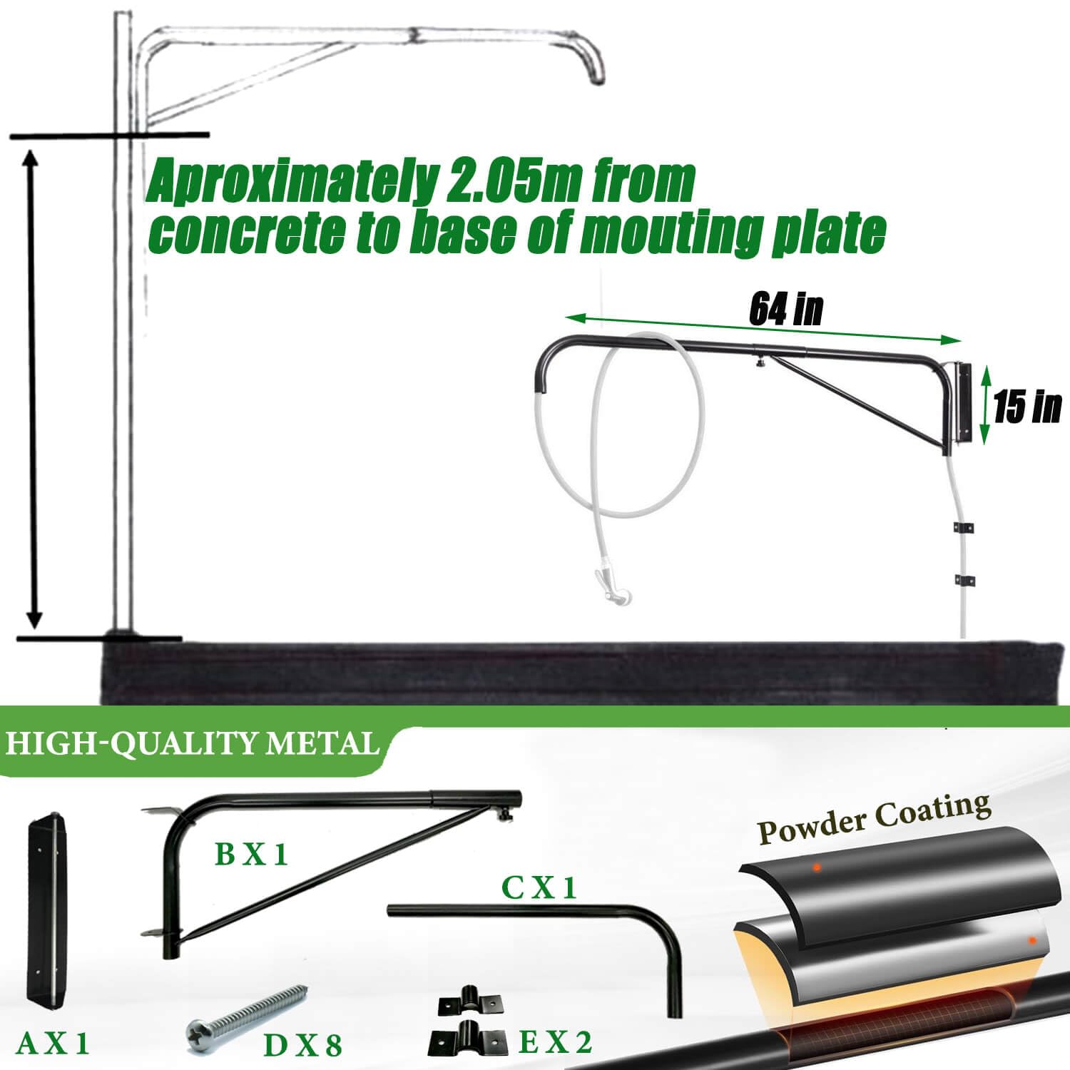 WGOHOSE durable wall mount bracket promises long-lasting stability during baths.