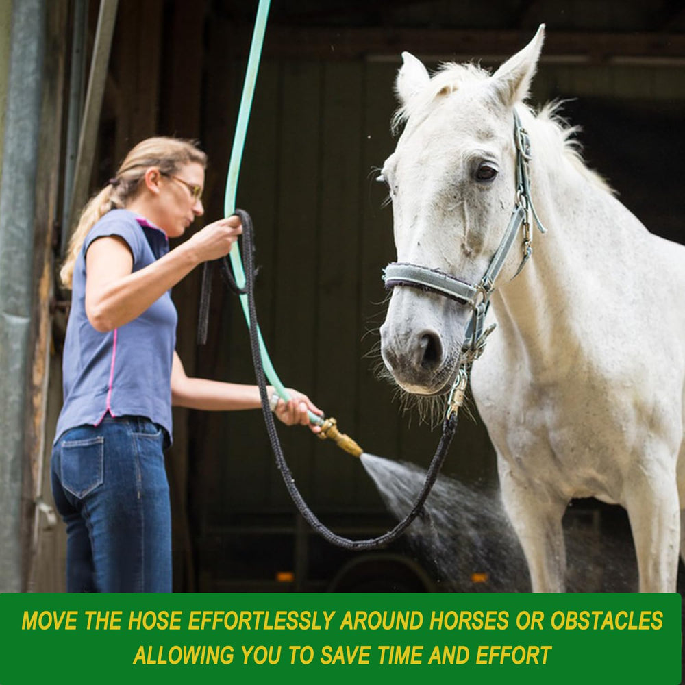 WGOHOSE stable wash station setup organizes hoses for faster, tidier grooming.
