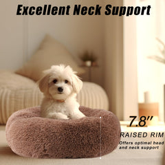 WgoogW round cat bed with soft plush fabric for indoor lounging.