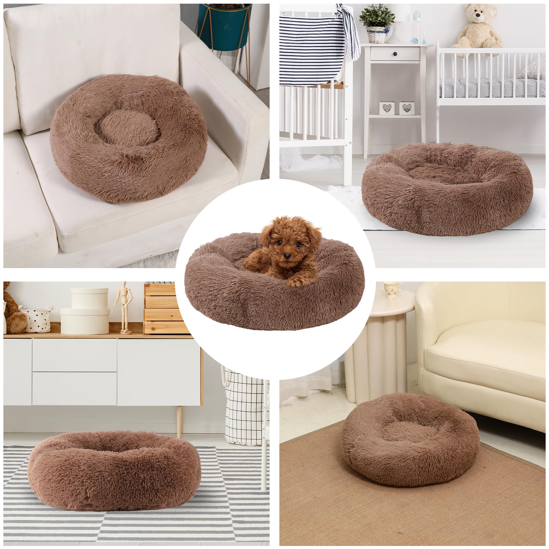 WgoogW size-20x20 round bed for pets up to 15 lbs.