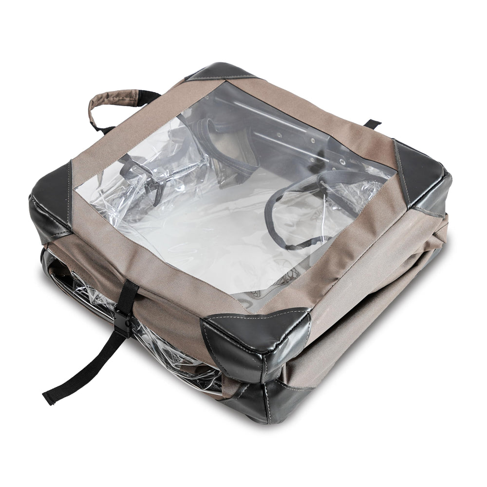 WhaleSing Pet Oxygen Cage shows input and output vents for oxygen and nebulization.