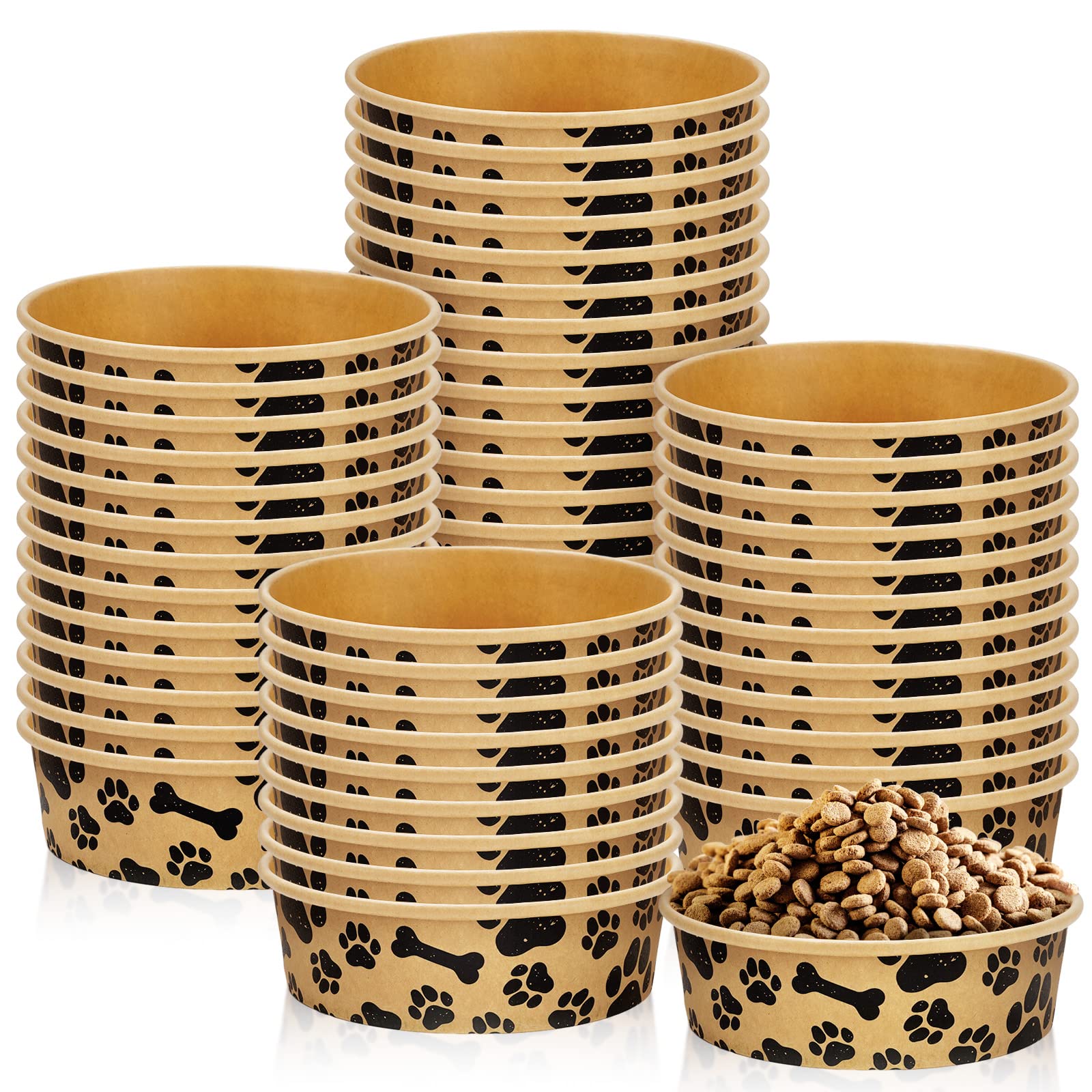 Whaline disposable feeding bowls with cute Kraft pattern for mess-free meals.