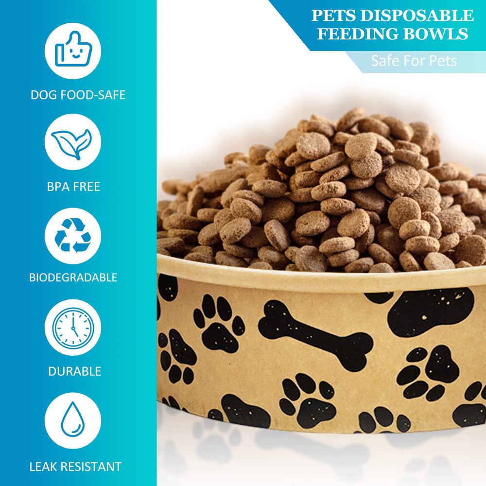 Whaline 16oz disposable dog bowls ideal for wet food and water on the go.
