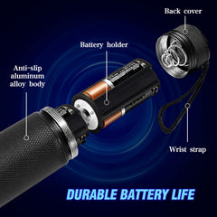 Whaply Black Light Flashlight close-up of 395nm UV LED reveals details