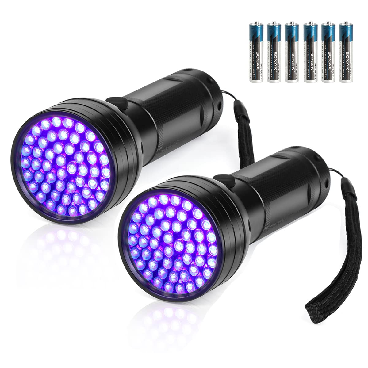 Whaply blacklight 51LED closeup highlights UV detection capability
