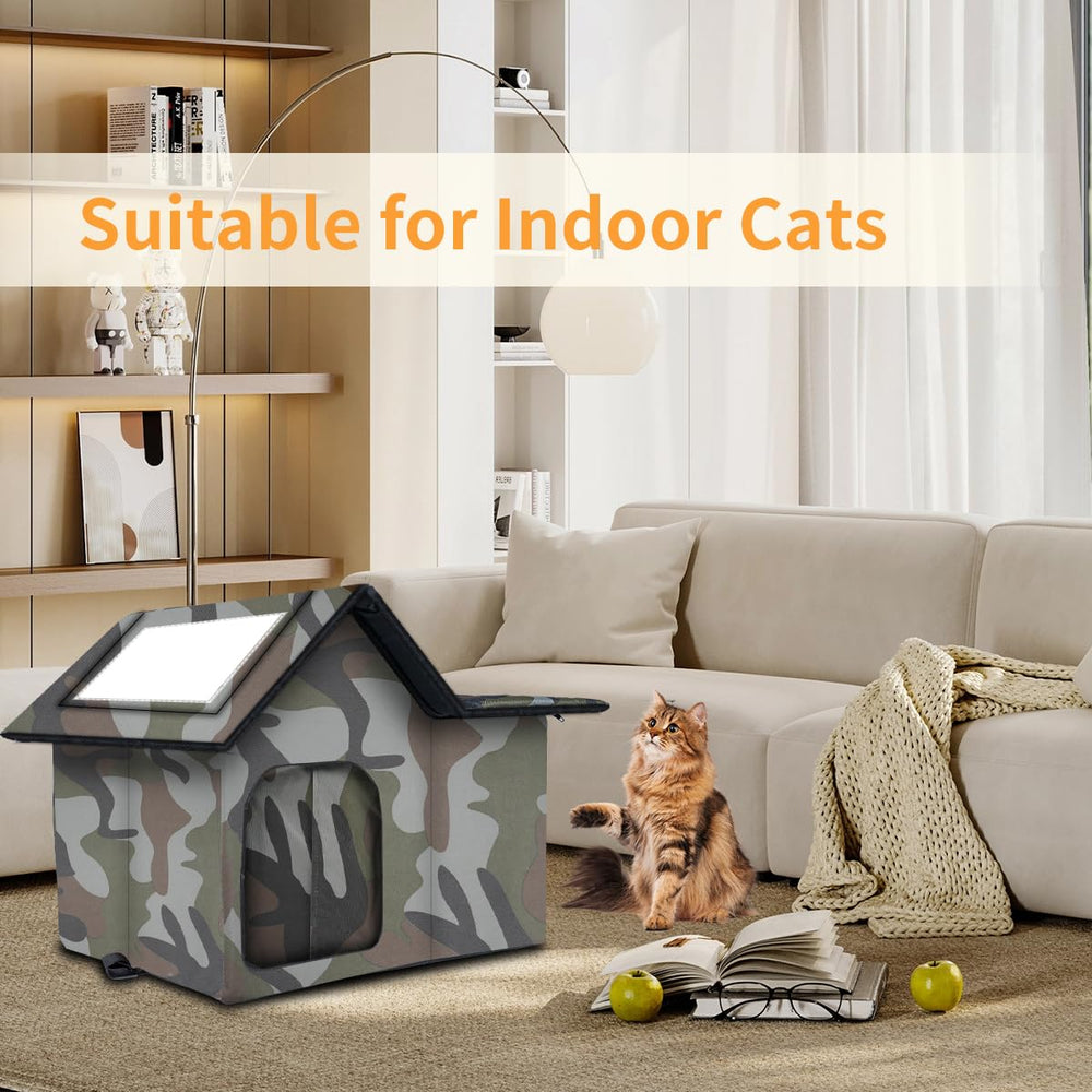 WHDPETS outdoor cat house foldable design enables quick setup without tools.