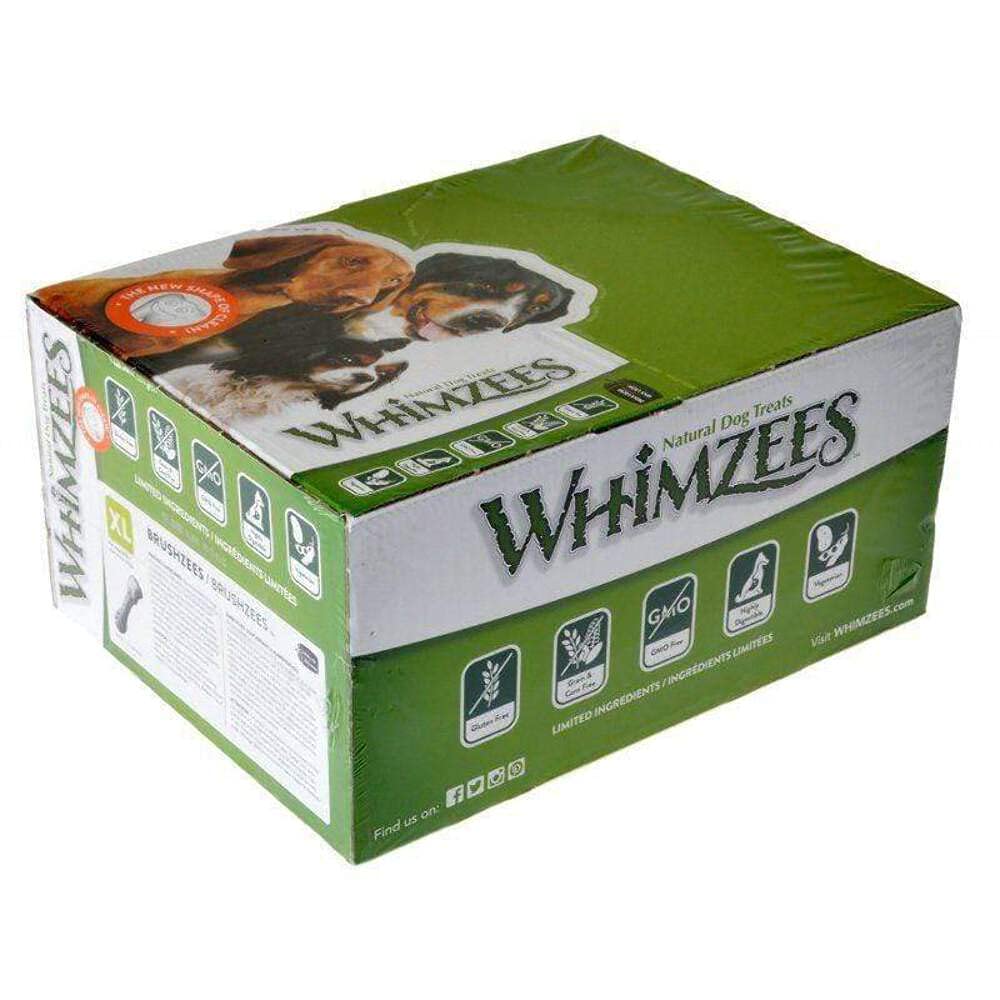 Whimzees Brushees dental chews X-Large 18-count box for clean teeth and fresh breath