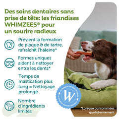 Whimzees crocodile shape chew close-up grooves for cleaning