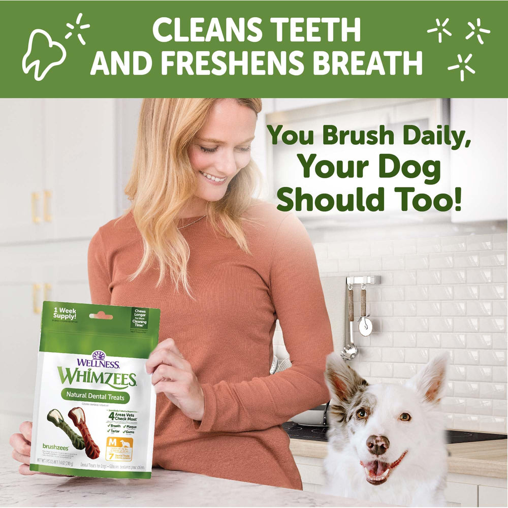 Whimzees dog enjoying chew demonstrates positive chew time.