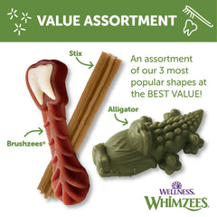Whimzees medium dental chews texture closeup shows engaging chew time.