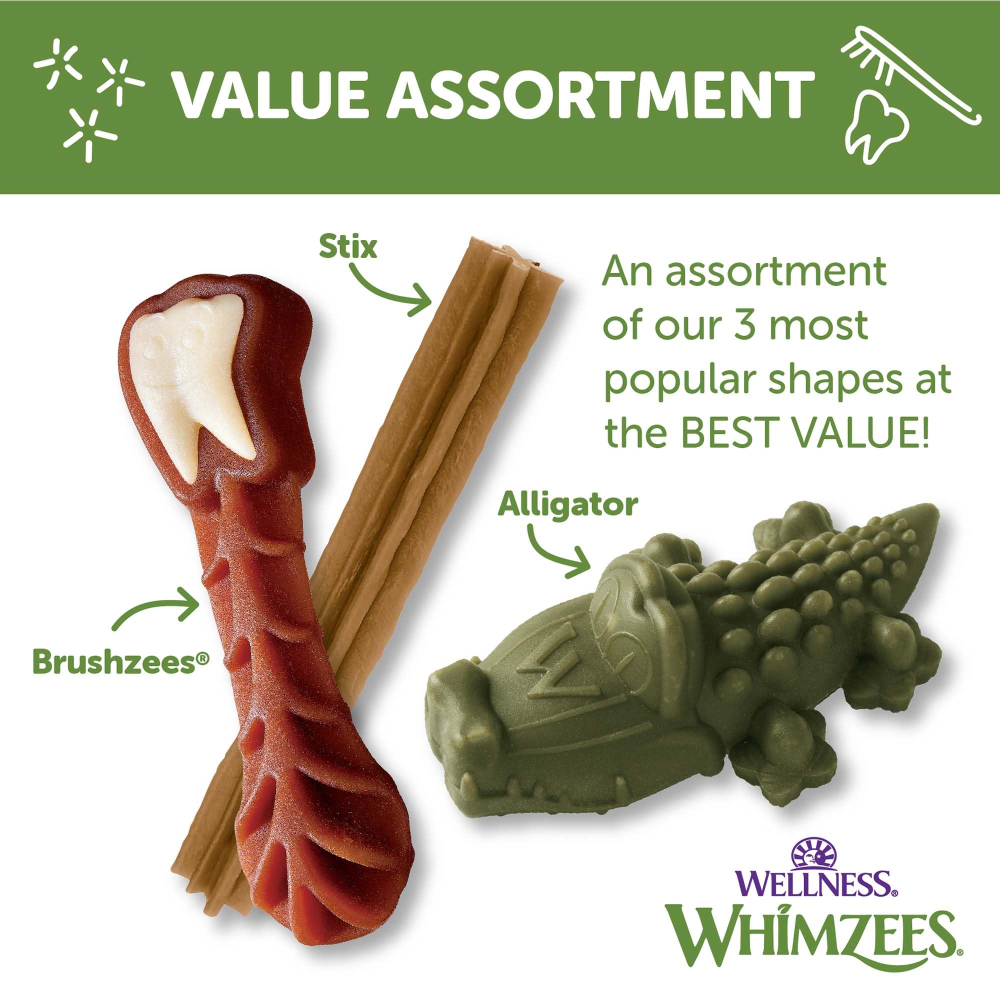 Whimzees Wellness Value Box vet-recommended packaging for dental care