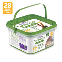 Whimzees Wellness Variety Pack open box with assorted chews for dogs.