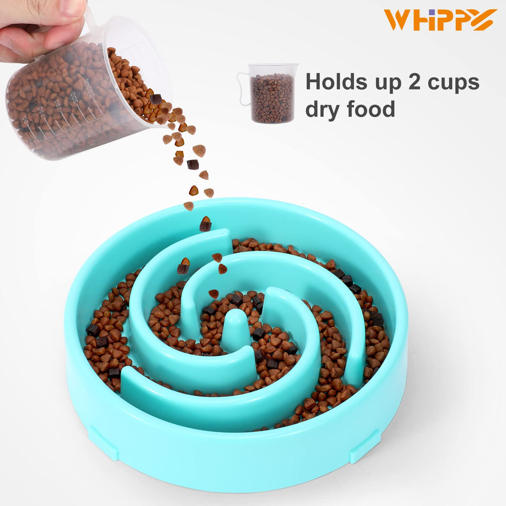 WHIPPY dog mealtime in blue bowl offers interactive feeding and enrichment