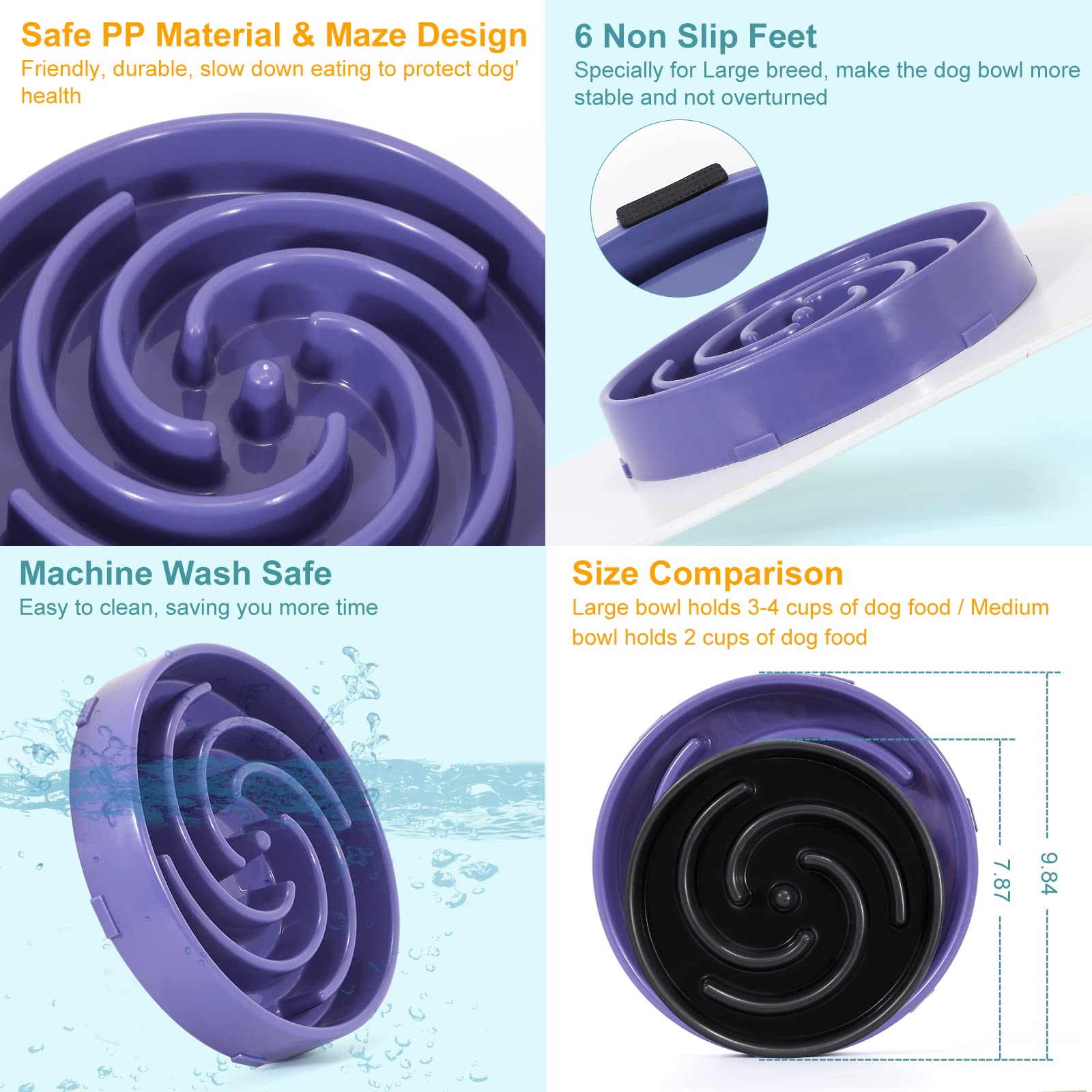 WHIPPY non-slip bottom pads keep the bowl steady during feeding