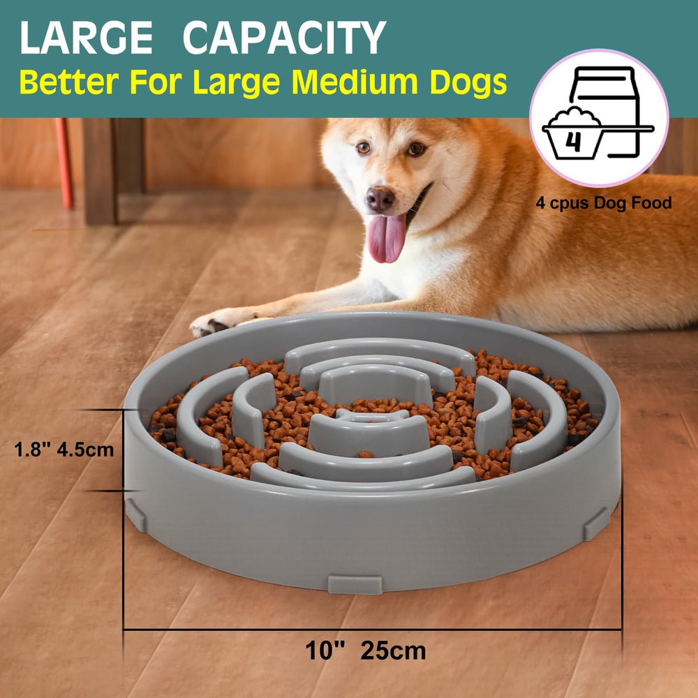 WHIPPY slow feeder bowl 10 inch diameter fits large to medium dogs
